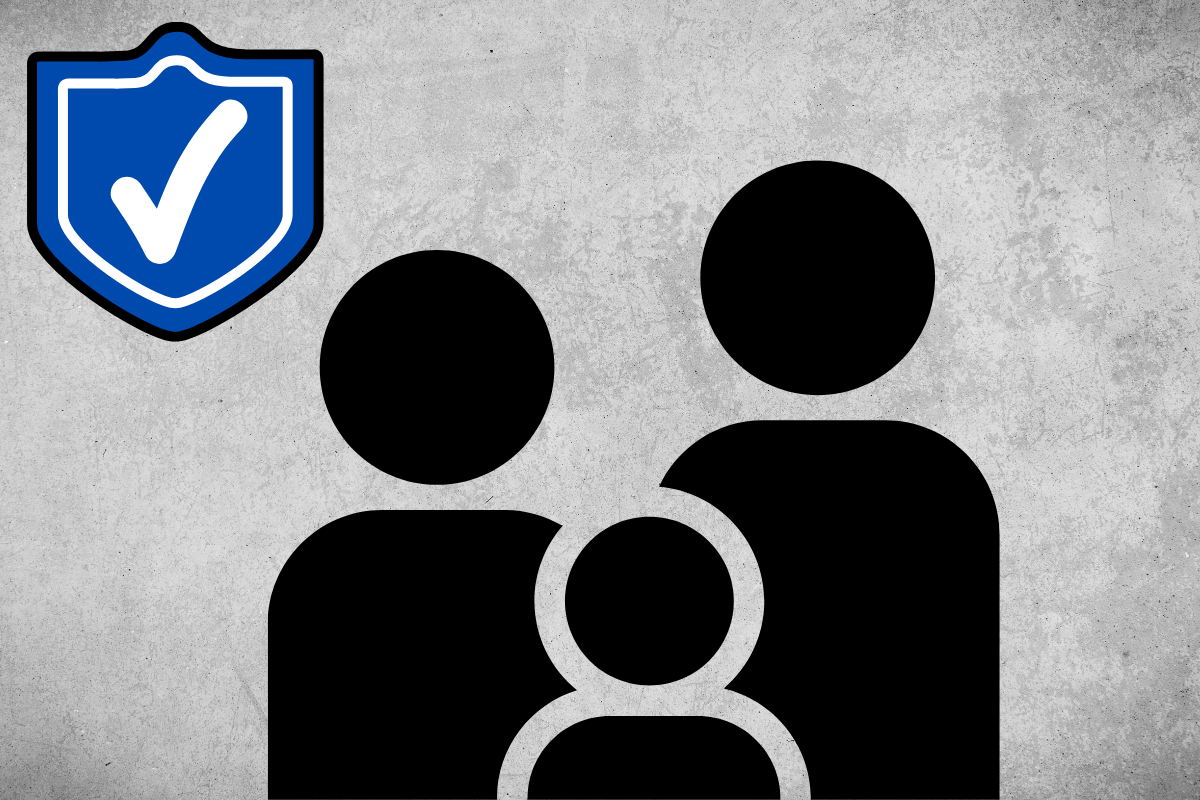 Family with Safe Checkmark