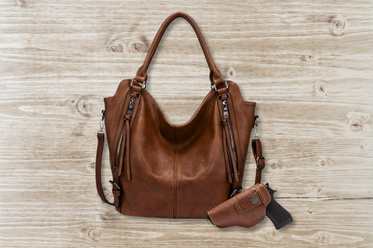 What to Look for in a Concealed Carry Purse Concealed carry purse with holster on table